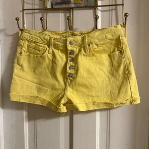 Universal Thread Yellow High-Rise Button-Fly Denim Shorts